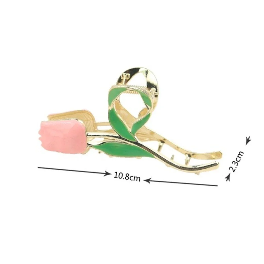Gold Tone Tulip Flower Hair Claw Clip Women S Elegant Hair Accessory‎